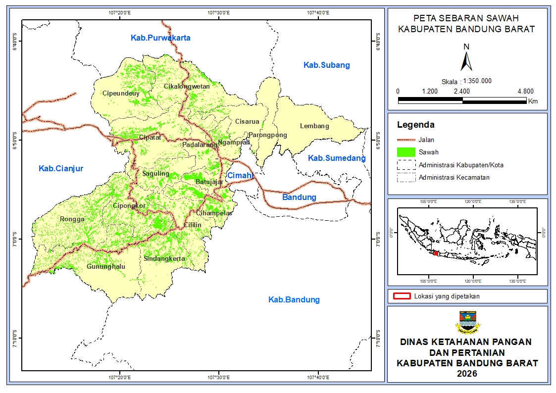 Peta Sebaran Sawah KBB